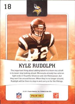 2011 Score - Hot Rookies Gold Zone #18 Kyle Rudolph Back