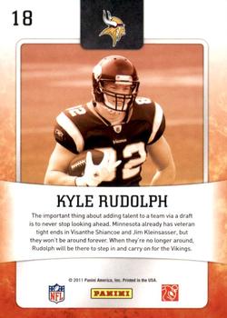 2011 Score - Hot Rookies Red Zone #18 Kyle Rudolph Back