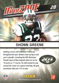 2011 Score - In the Zone #28 Shonn Greene Back