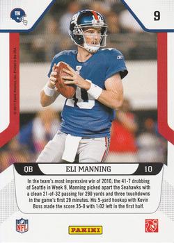 2011 Score - Millennium Men Glossy #9 Eli Manning Back