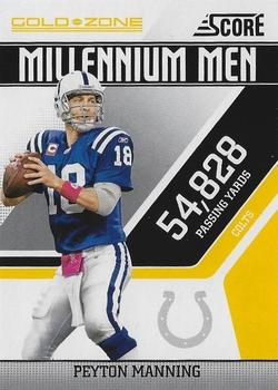 2011 Score - Millennium Men Gold Zone #14 Peyton Manning Front
