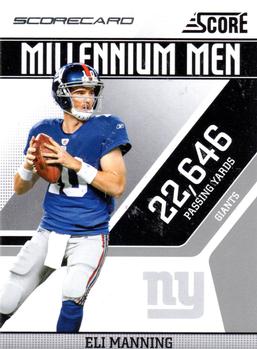 2011 Score - Millennium Men Scorecard #9 Eli Manning  Front
