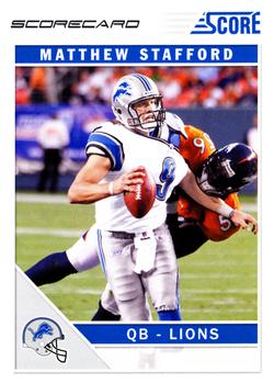 2011 Score - Scorecard #98 Matthew Stafford Front