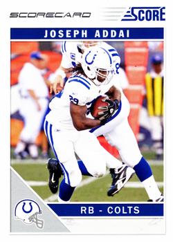 2011 Score - Scorecard #127 Joseph Addai Front