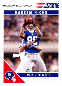 2011 Score - Scorecard #191 Hakeem Nicks Front