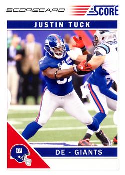 2011 Score - Scorecard #192 Justin Tuck Front