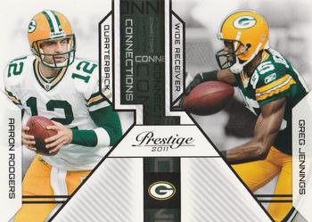 2011 Panini Prestige - Connections #3 Aaron Rodgers / Greg Jennings Front