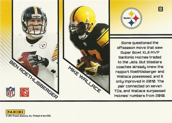 2011 Panini Prestige - Connections #8 Ben Roethlisberger / Mike Wallace Back