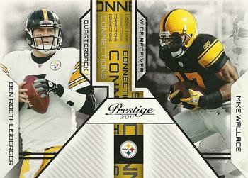 2011 Panini Prestige - Connections #8 Ben Roethlisberger / Mike Wallace Front