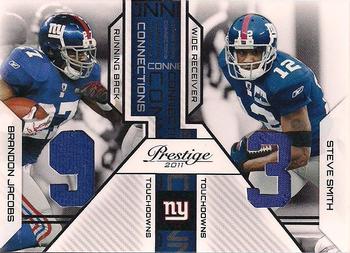 2011 Panini Prestige - Connections Materials #18 Brandon Jacobs / Steve Smith Front