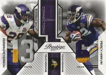 2011 Panini Prestige - Connections Materials Prime #20 Adrian Peterson / Percy Harvin Front