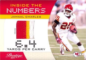 2011 Panini Prestige - Inside The Numbers Materials Prime #6 Jamaal Charles Front