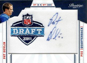 2011 Panini Prestige - NFL Draft Autographed Patch Draft Logo #28 Pat Devlin Front