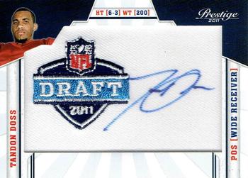 2011 Panini Prestige - NFL Draft Autographed Patch Draft Logo #37 Tandon Doss Front