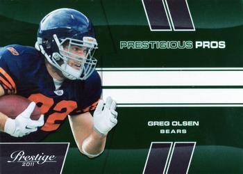 2011 Panini Prestige - Prestigious Pros Green #25 Greg Olsen Front