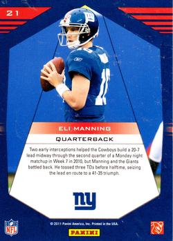 2011 Panini Prestige - Stars of the NFL #21 Eli Manning  Back