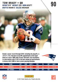 2011 Panini Rookies & Stars #90 Tom Brady Back