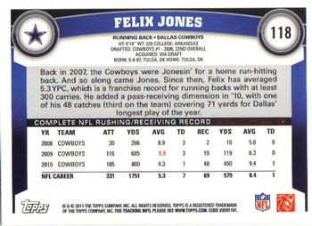 2011 Topps #118 Felix Jones Back