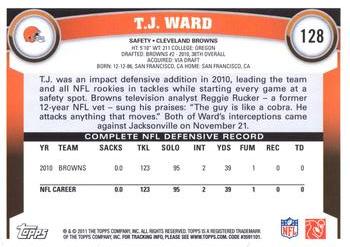 2011 Topps #128 T.J. Ward Back