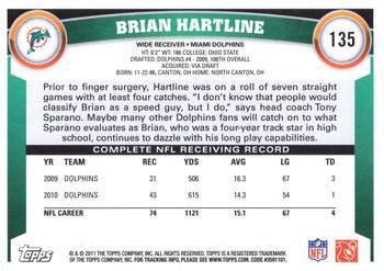 2011 Topps #135 Brian Hartline Back