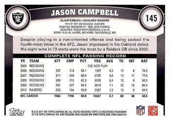 2011 Topps #145 Jason Campbell Back