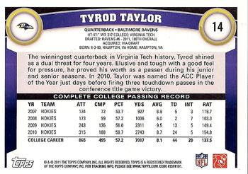 2011 Topps #14 Tyrod Taylor Back