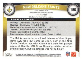 2011 Topps #156 New Orleans Saints Back