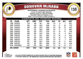 2011 Topps #159 Donovan McNabb Back