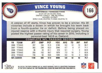 2011 Topps #166 Vince Young Back