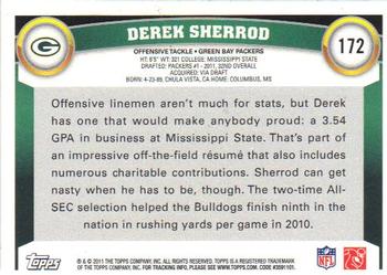 2011 Topps #172 Derek Sherrod Back