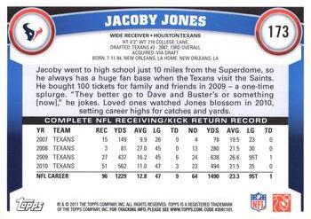 2011 Topps #173 Jacoby Jones Back