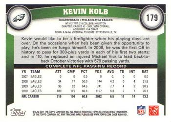 2011 Topps #179 Kevin Kolb Back