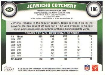 2011 Topps #186 Jerricho Cotchery Back