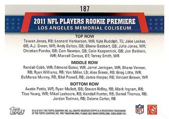2011 Topps #187 2011 NFL Players Rookie Premiere Back