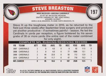 2011 Topps #197 Steve Breaston Back