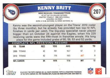 2011 Topps #207 Kenny Britt Back