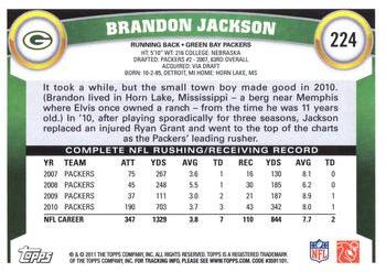 2011 Topps #224 Brandon Jackson Back