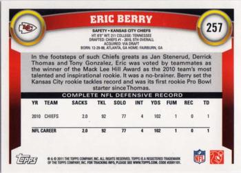 2011 Topps #257 Eric Berry Back