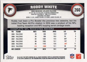2011 Topps #260 Roddy White Back