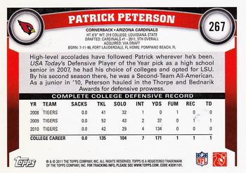 2011 Topps #267 Patrick Peterson Back