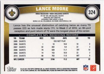 2011 Topps #324 Lance Moore Back
