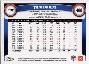 2011 Topps #400 Tom Brady Back