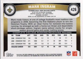 2011 Topps #426 Mark Ingram Back