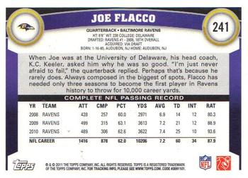 2011 Topps #241 Joe Flacco Back