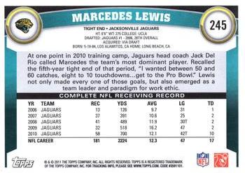 2011 Topps #245 Marcedes Lewis Back