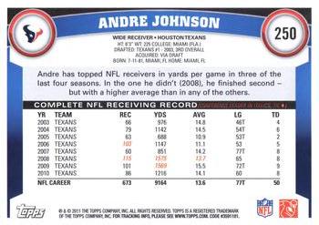 2011 Topps #250 Andre Johnson Back