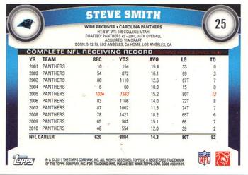 2011 Topps #25 Steve Smith Back