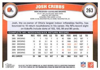 2011 Topps #263 Josh Cribbs Back