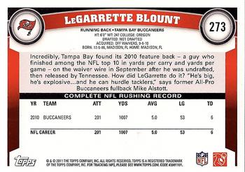 2011 Topps #273 LeGarrette Blount Back