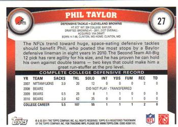 2011 Topps #27 Phil Taylor Back